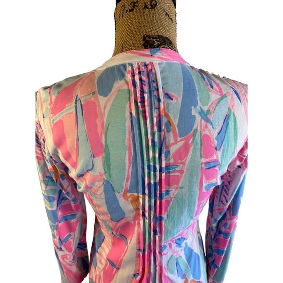 Lilly Pulitzer Dress Women's XS Colorful Abstract Print Tunic Beachy Classy - Picture 6 of 9